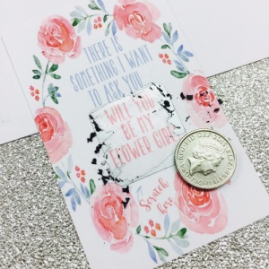 ''Will you be my Flower Girl'' Floral Scratch Card